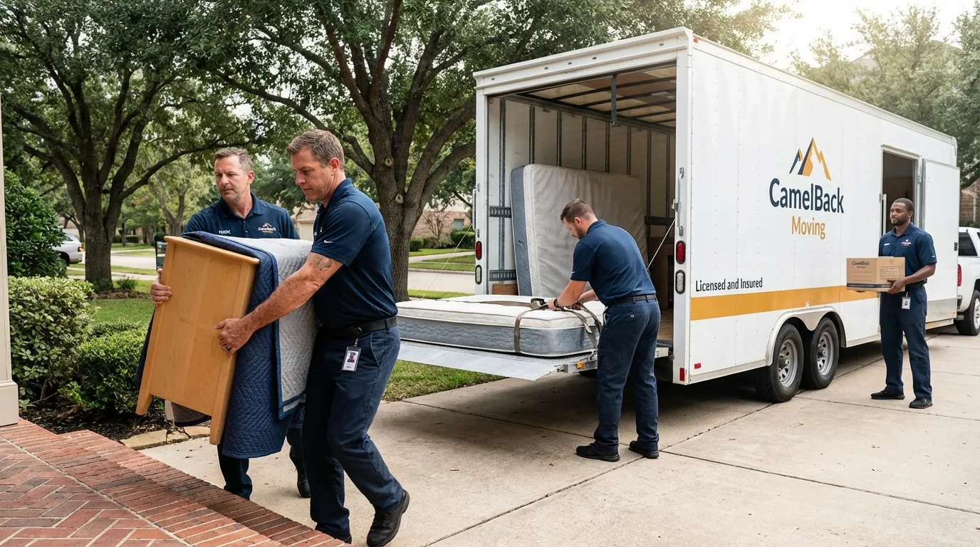 Crew loading residential truck for cross-state move from Midway, TN